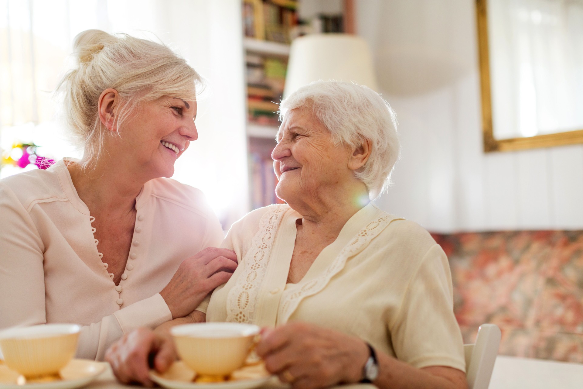 Senior woman spending quality time with her daughter